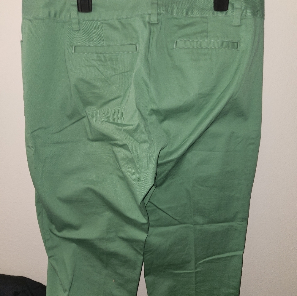 Lands End Womans Green Mid Rise Slim Leg Pants Size 16T - Picture 9 of 13